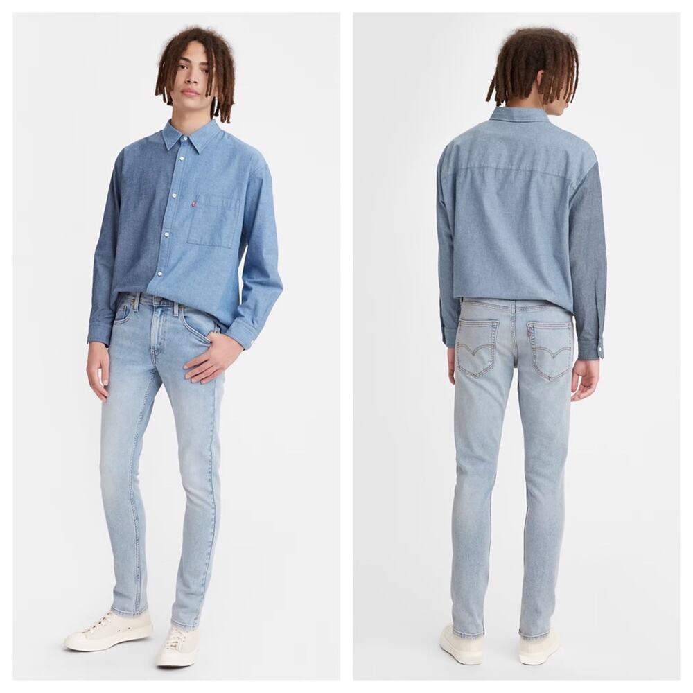 NWT Levi’s Skinny Taper Jeans Light wash Stretch Denim Mens 34 X 32 $80